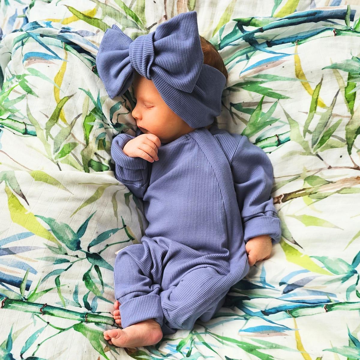 MUSLIN BLANKET BAMBOO LEAVES