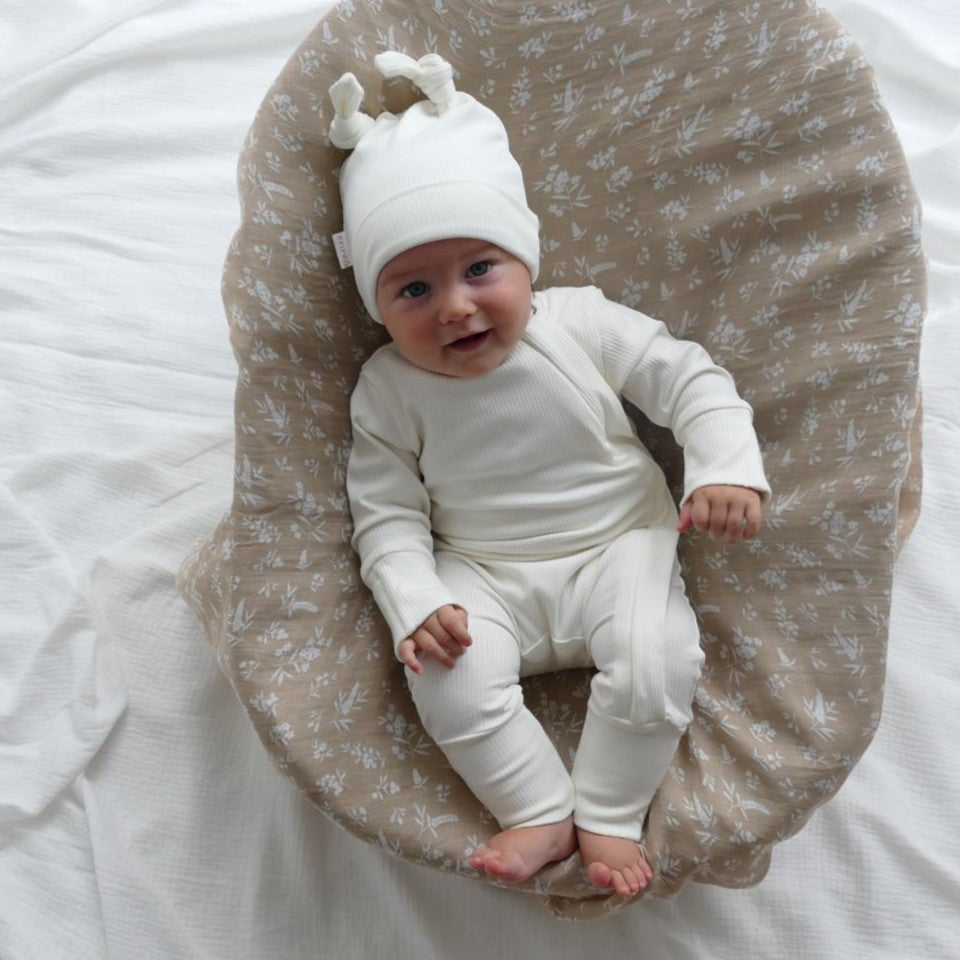 ROMPER & BEANIE SET - CREAM