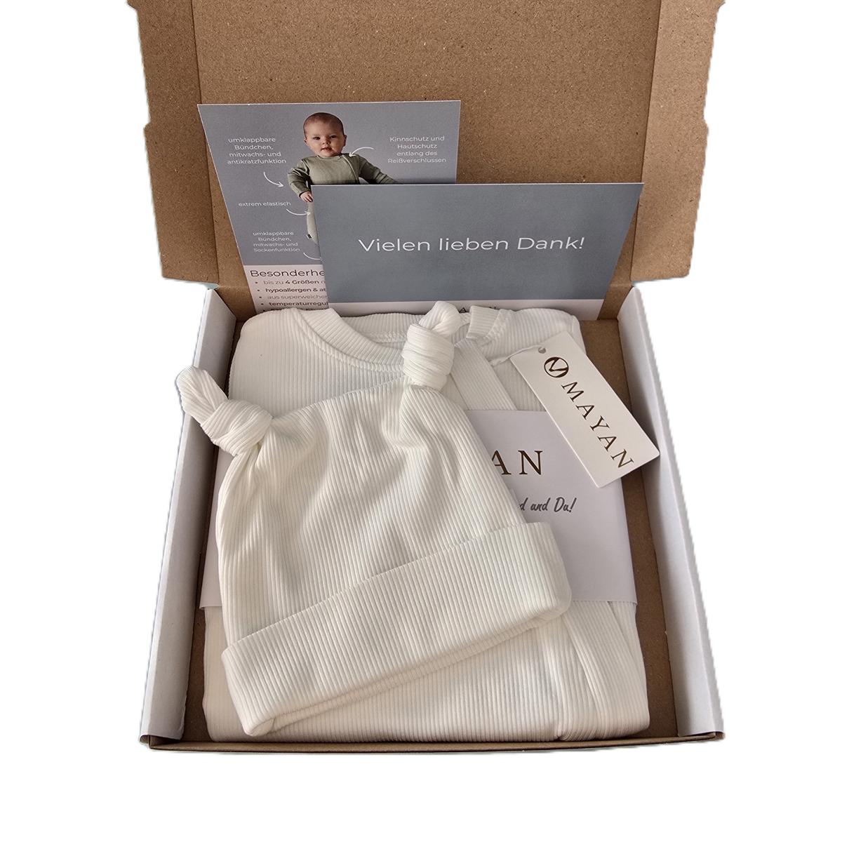 ROMPER & BEANIE & HAIRBAND 3-piece gift set - WHITE