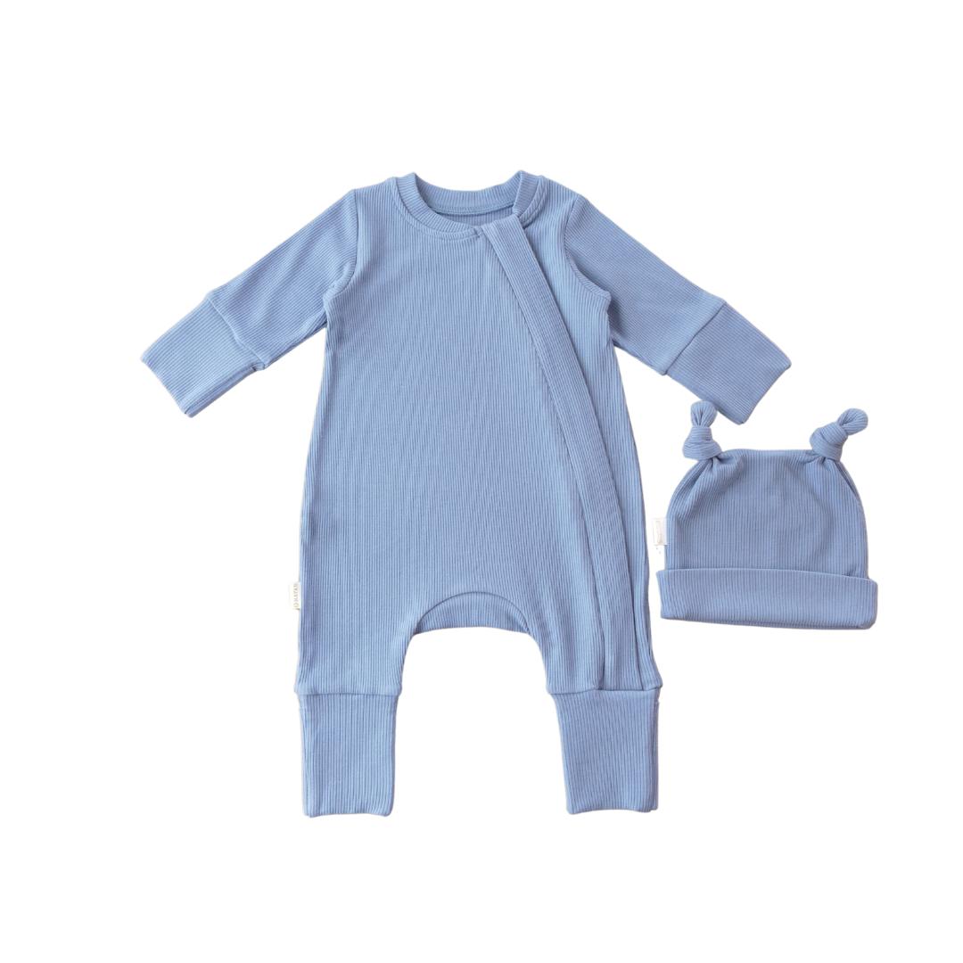 ROMPER & BEANIE SET - BLUEBERRY