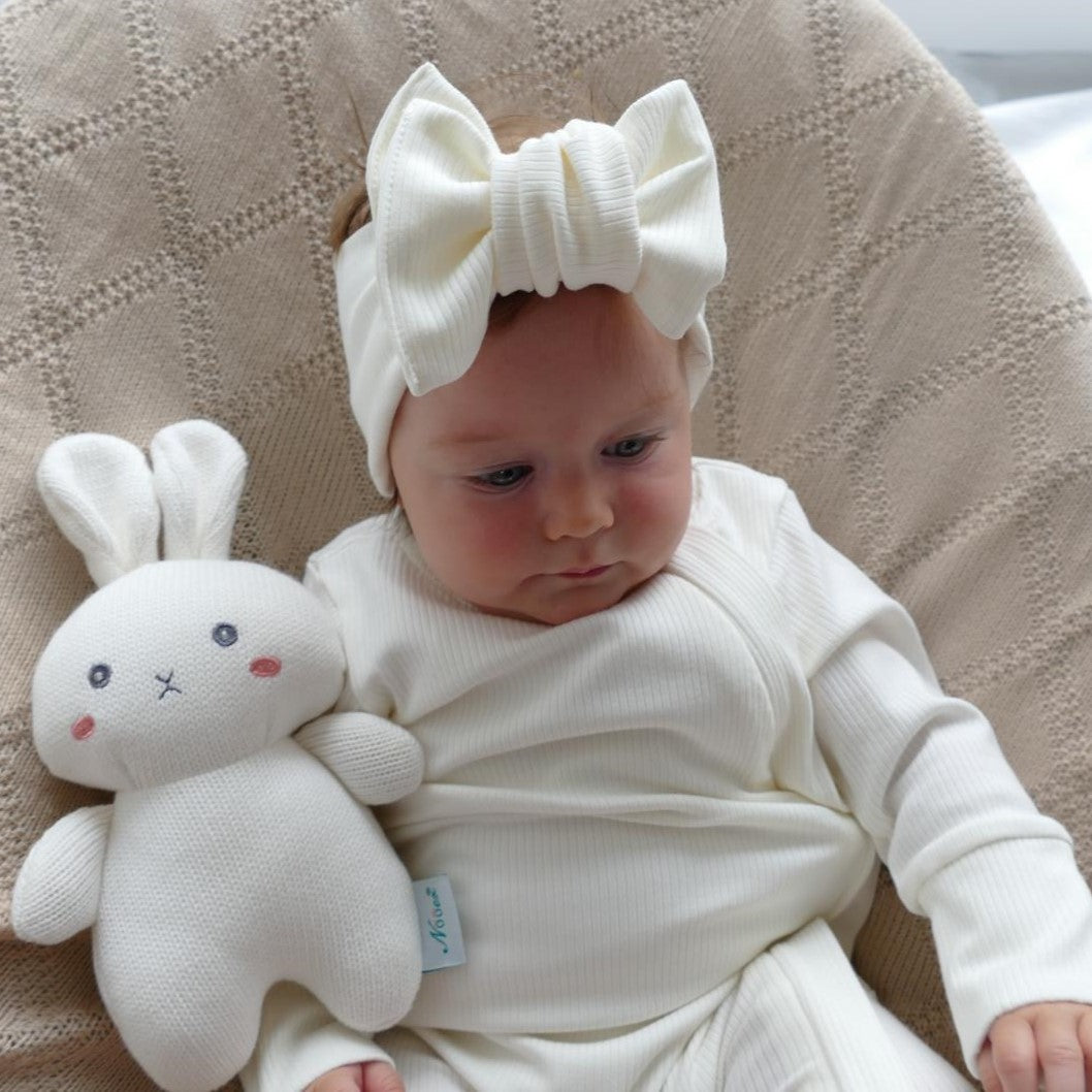 ROMPER & HEADBAND GIFT SET - CREAM