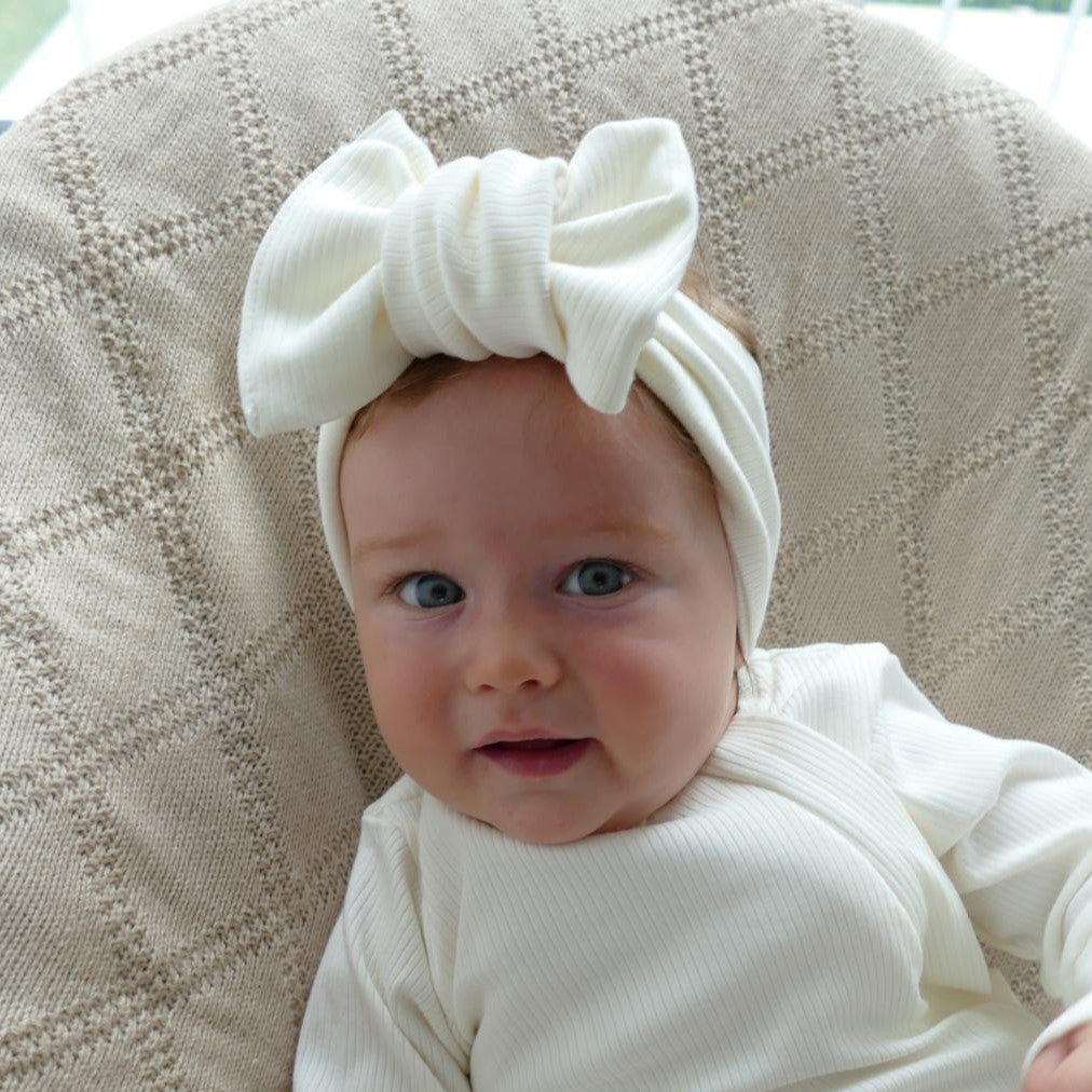 ROMPER & BEANIE & HAIRBAND SET OF 3 - CREAM