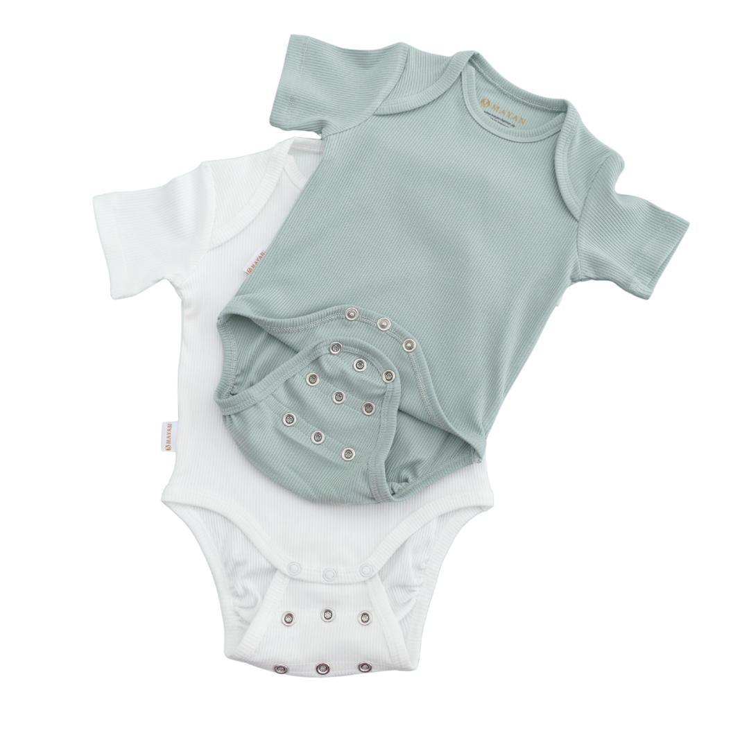 BODY SET OF 2 - WHITE & SAGE GREEN