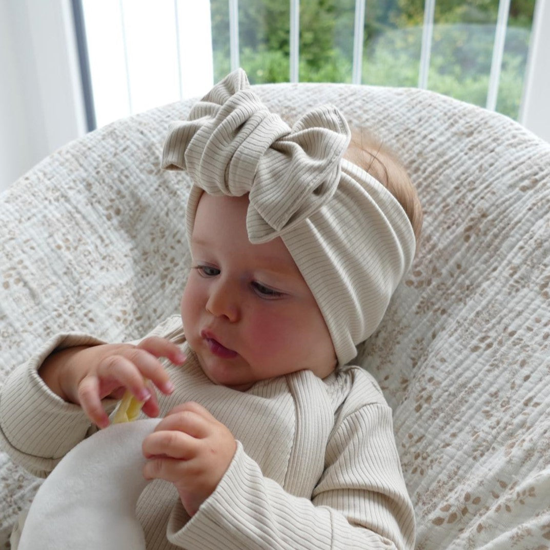 ROMPER & HAIRBAND SET - LIGHT BEIGE
