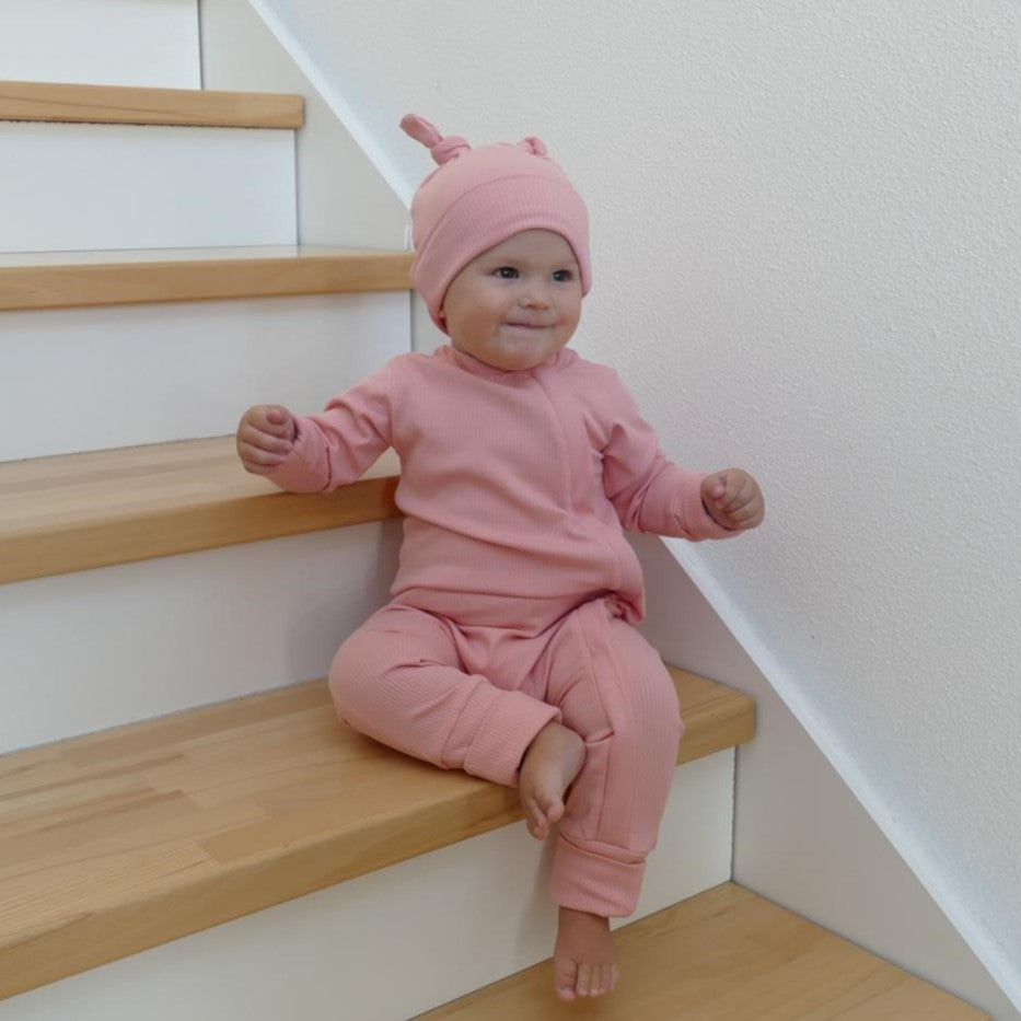 ROMPER & BEANIE SET - MELON