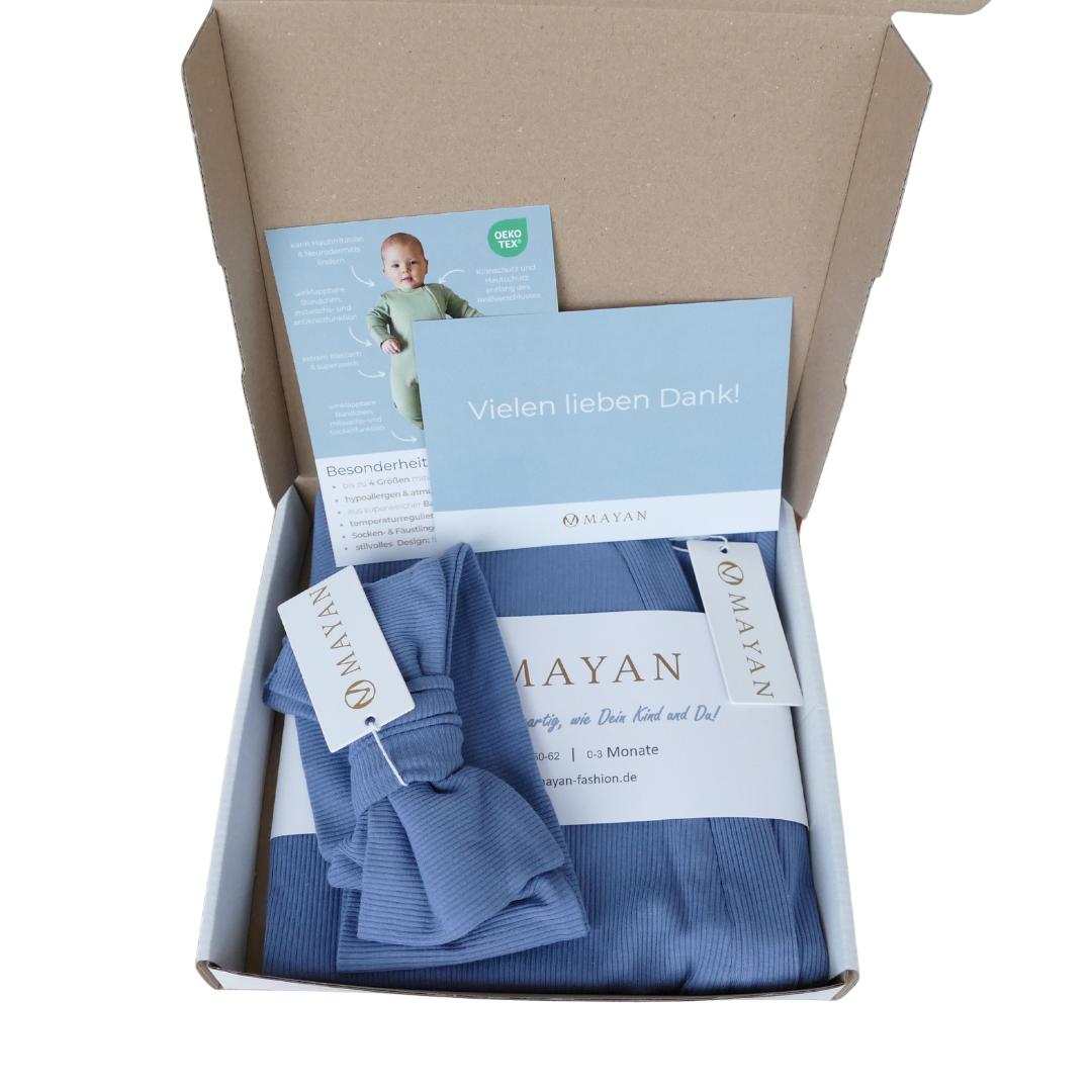 ROMPER & HEADBAND GIFT SET - BLUEBERRY