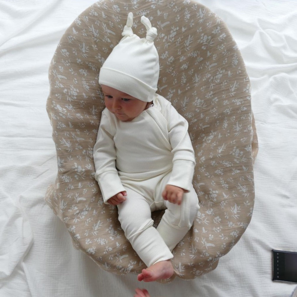 ROMPER & BEANIE SET - CREAM