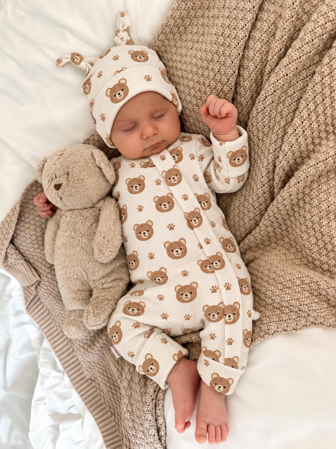 ROMPER, BEANIE & HAARBAND SET