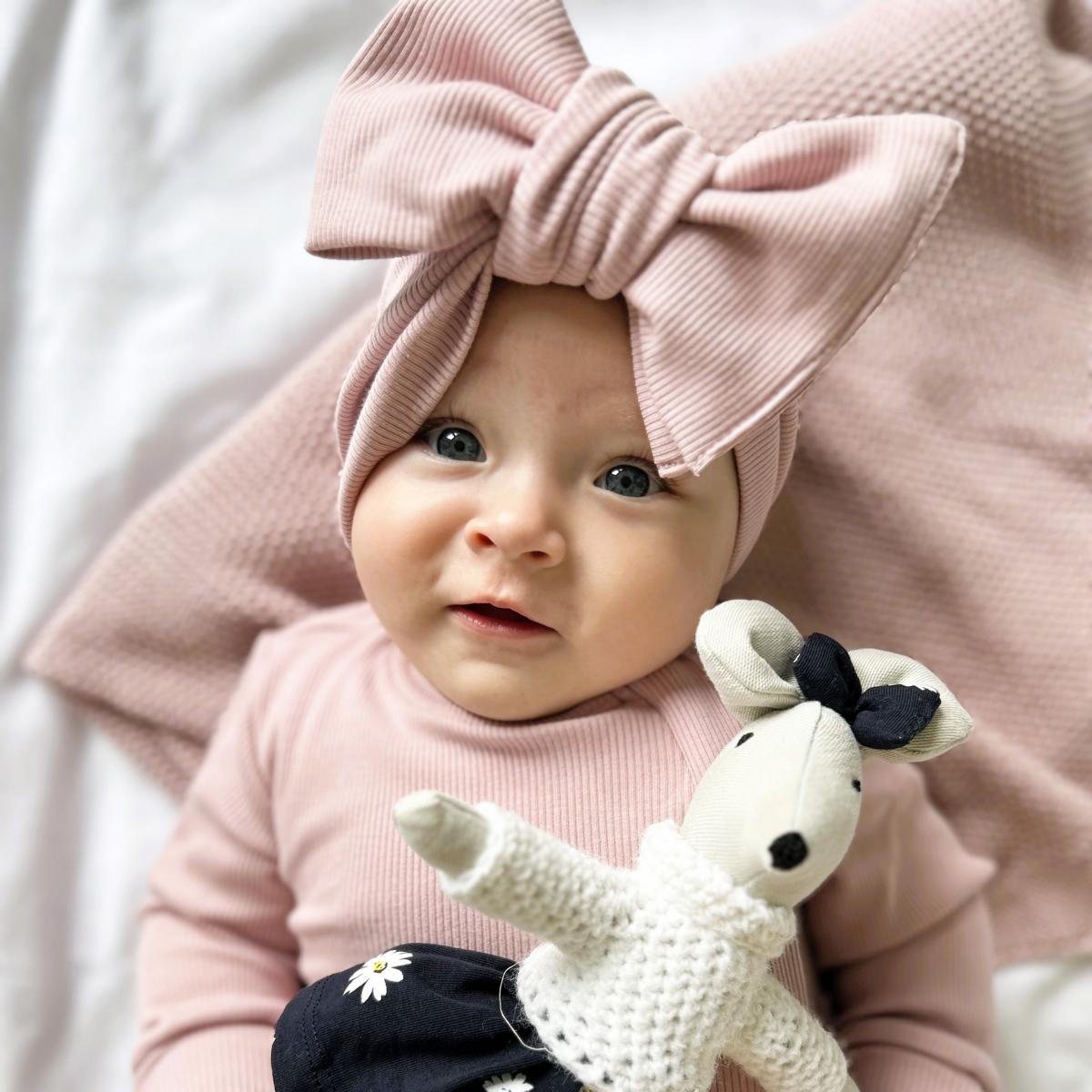 ROMPER & BEANIE & HAIRBAND SET OF 3 - PINK