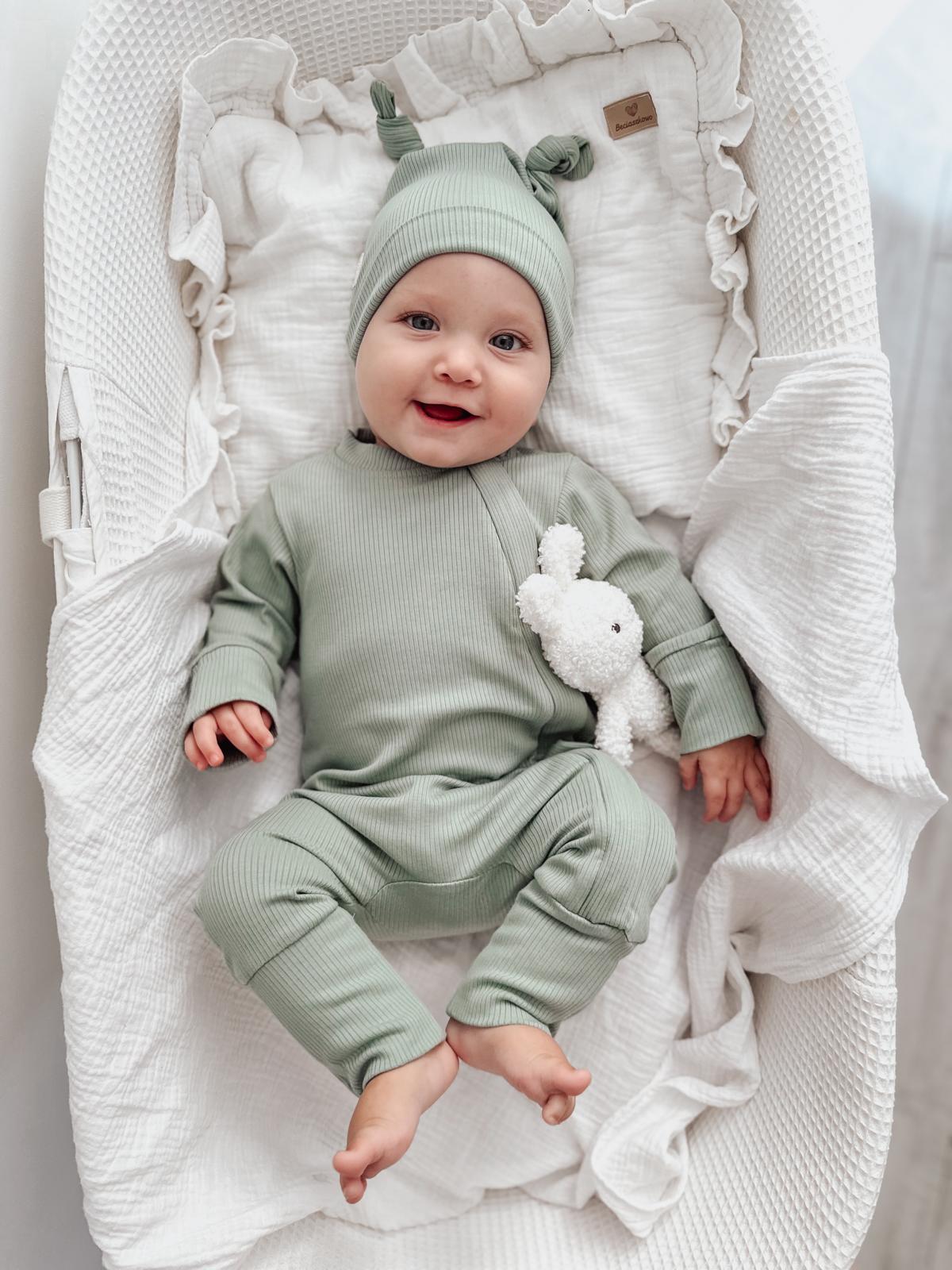 ROMPER & BEANIE SET - SAGE GREEN