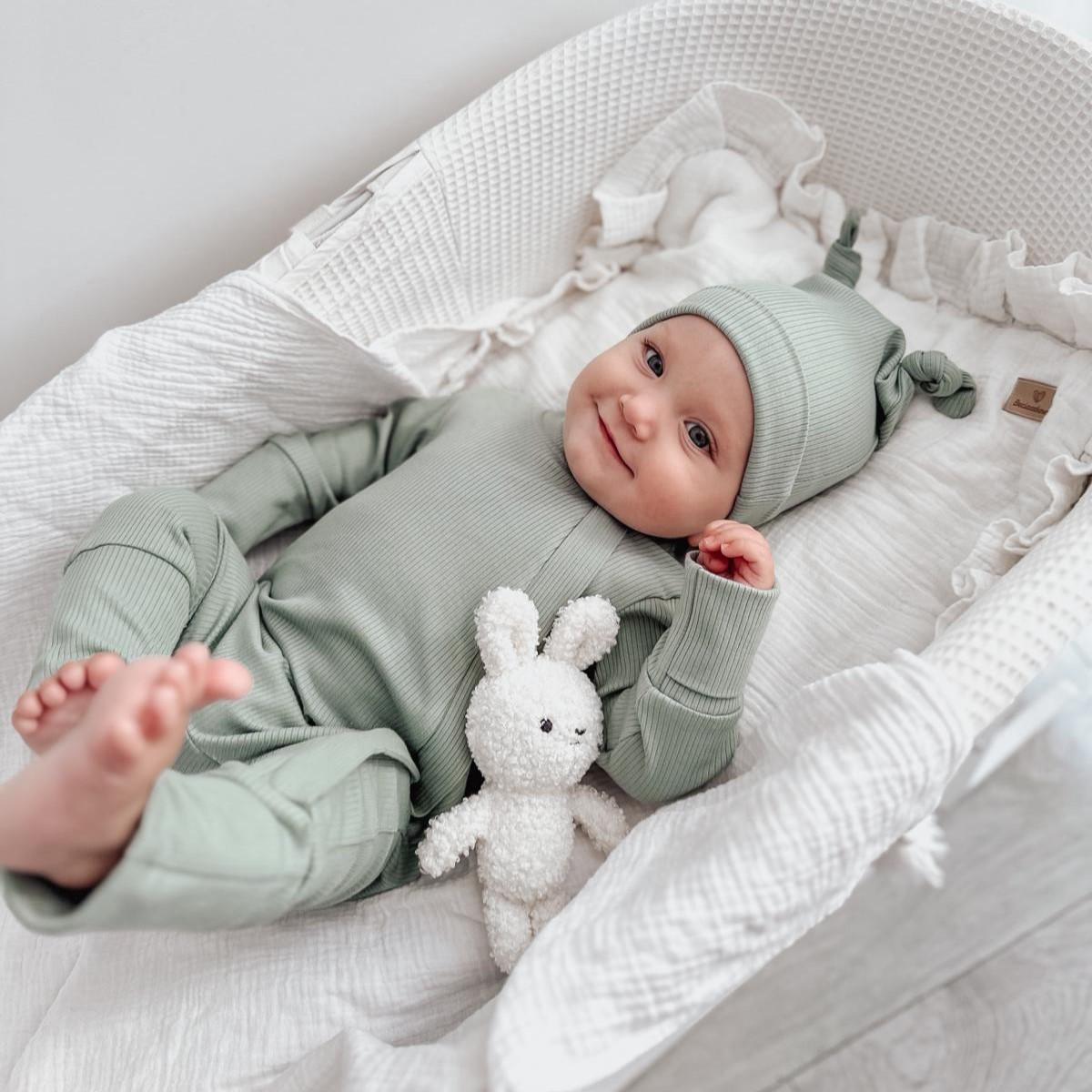 ROMPER & BEANIE SET - SAGE GREEN
