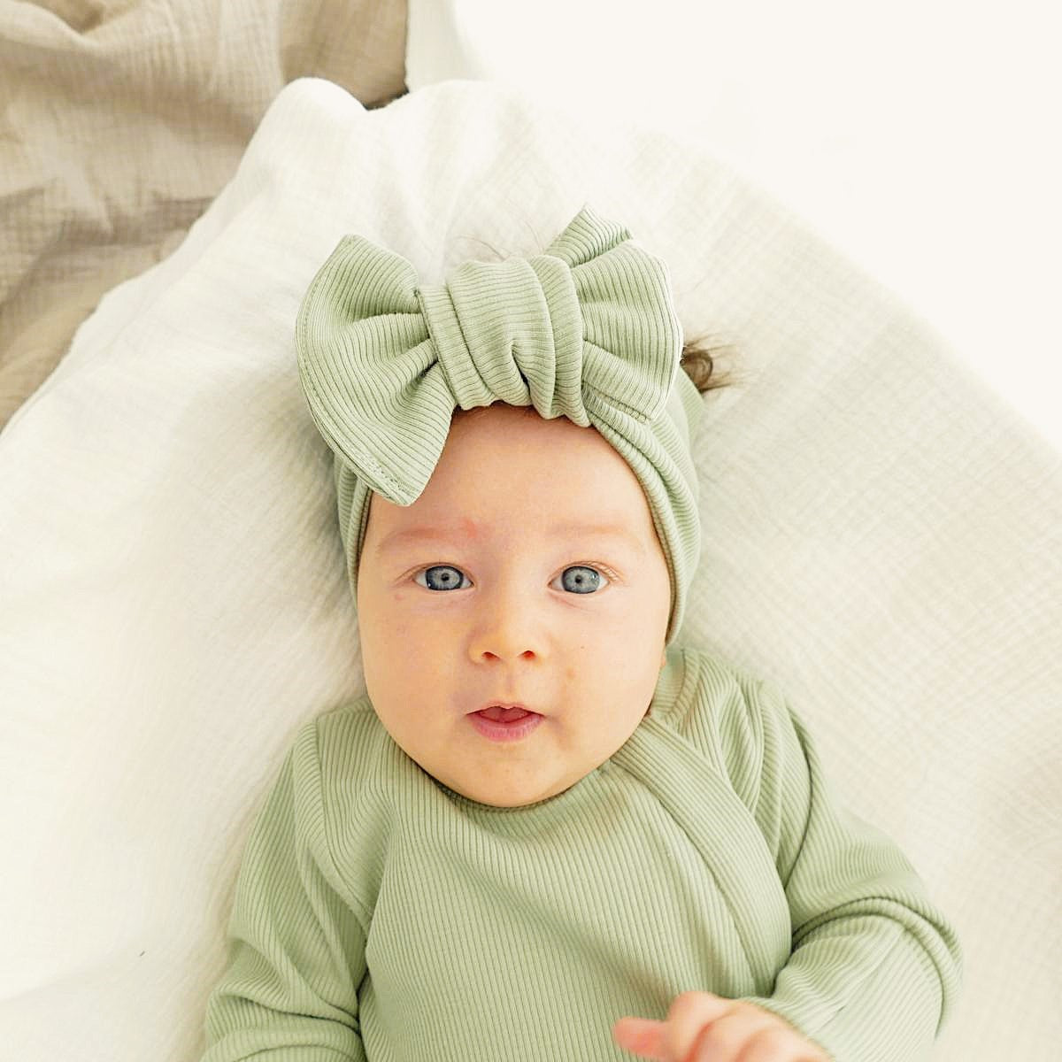 ROMPER & HAIRBAND SET - OLIVE