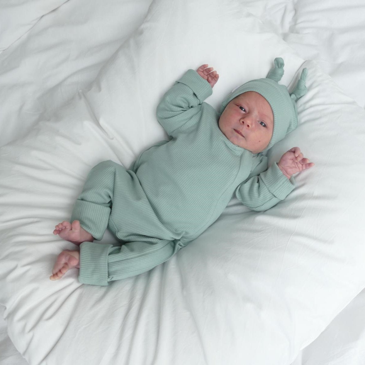 ROMPER SET OF 2 - SAGE & LIGHT BEIGE