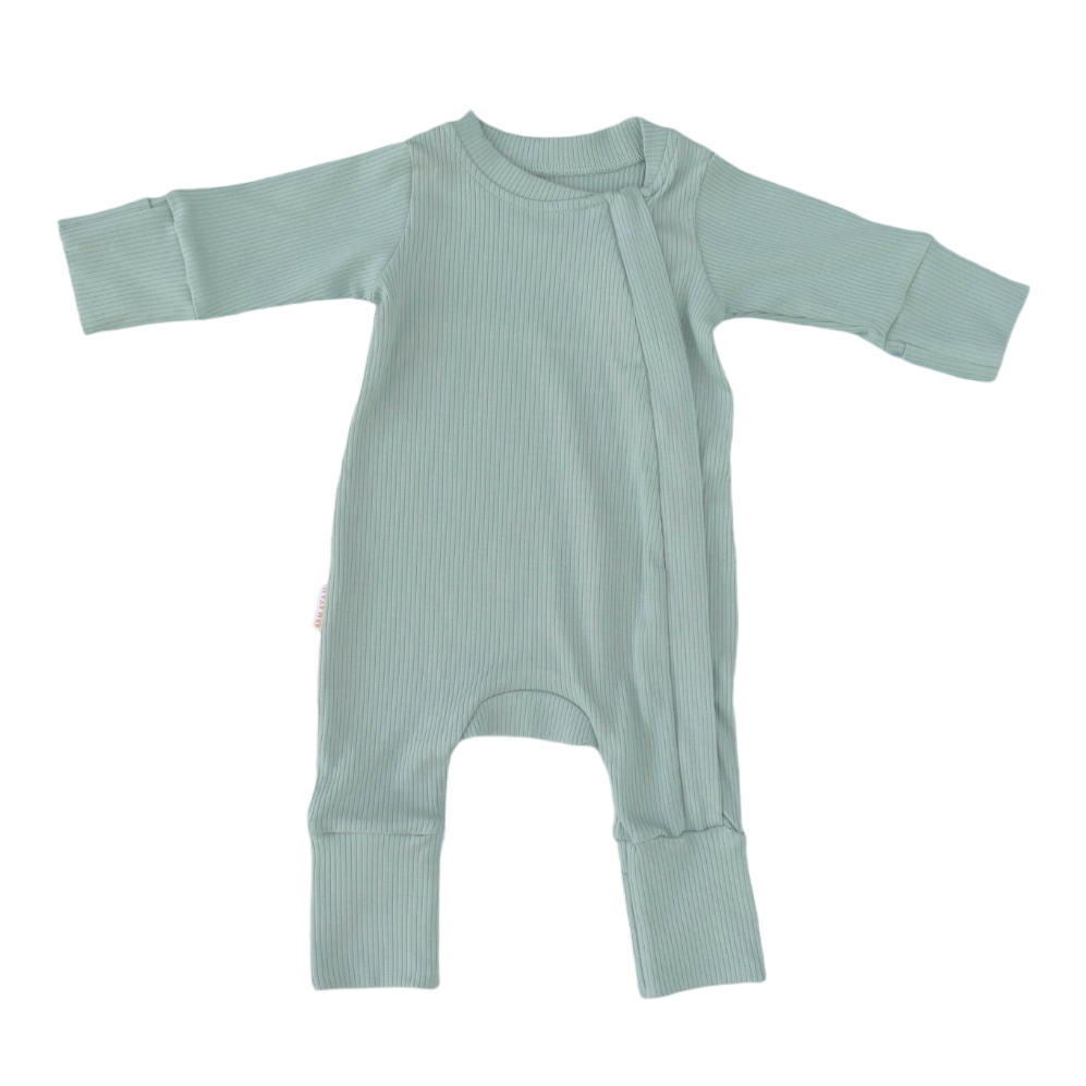 ROMPER & BEANIE SET - SAGE GREEN