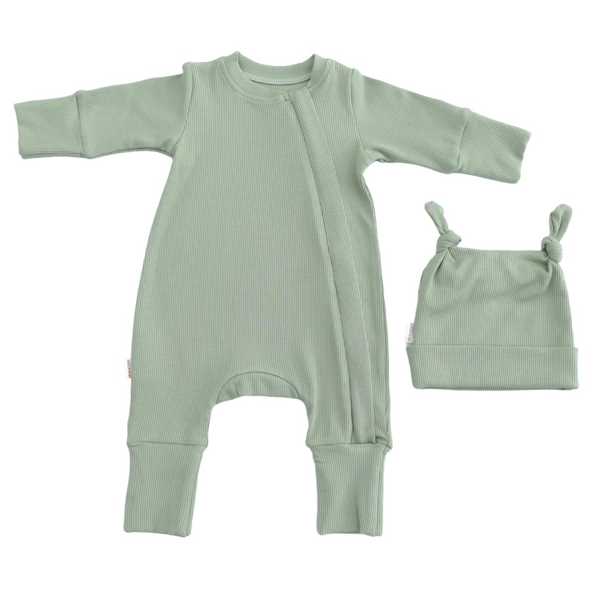 ROMPER & BEANIE SET - OLIVE