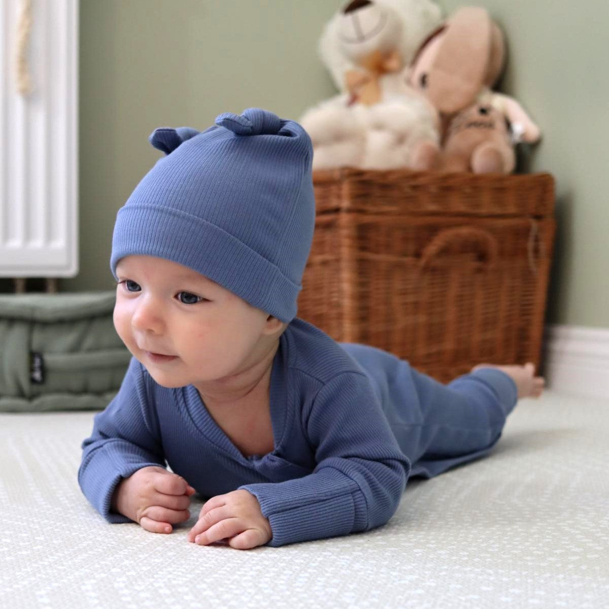 ROMPER & BEANIE SET - BLUEBERRY