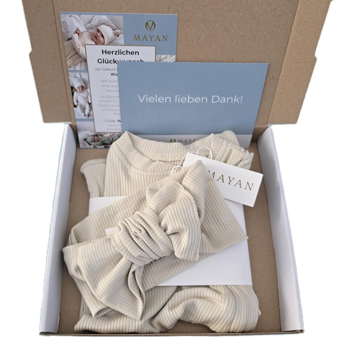 ROMPER & HAARBAND GESCHENKSET - HELLBEIGE