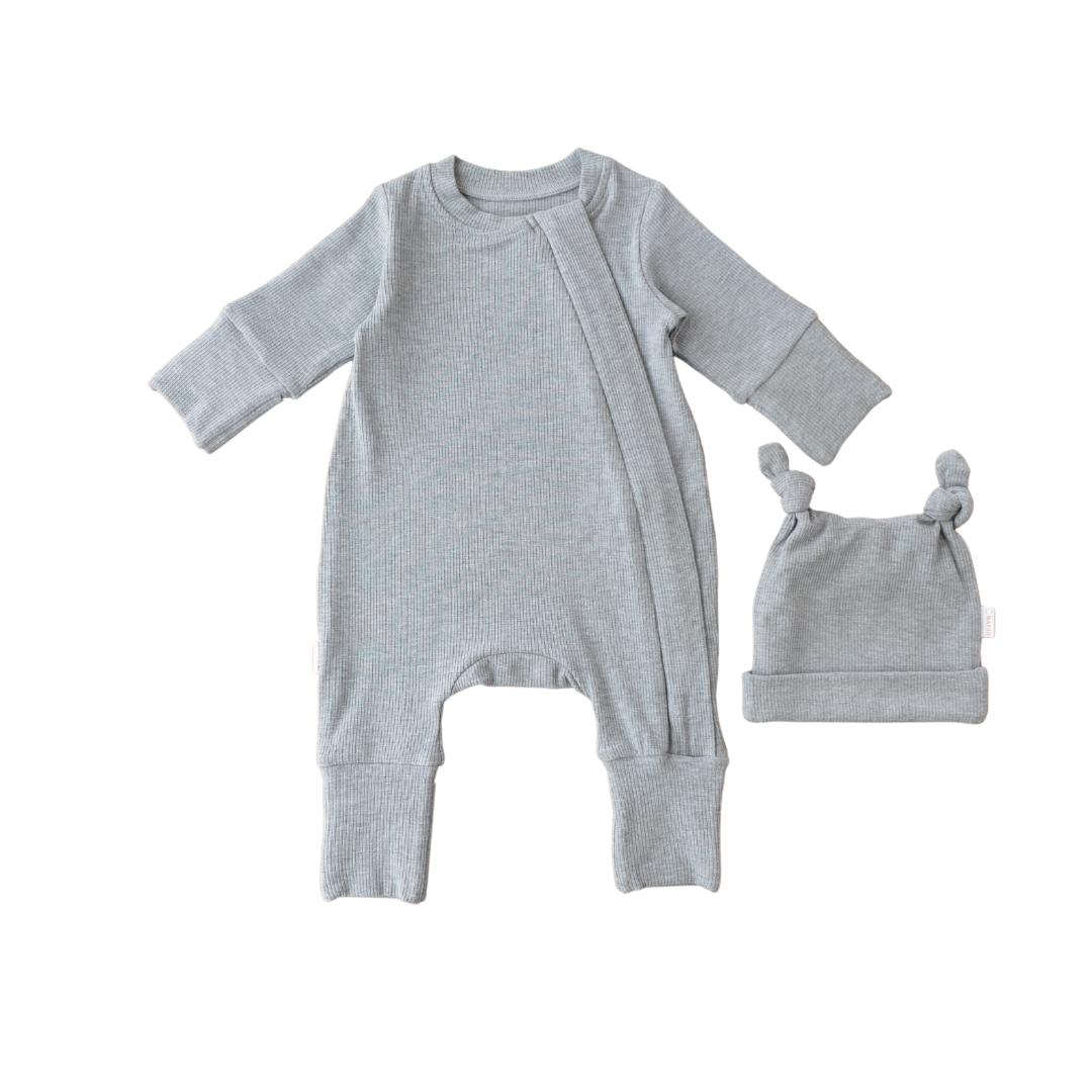 ROMPER &amp; BEANIE SET - GREY