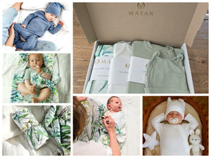 ALL-IN-ONE SET (Romper, Beanie, 2 x Bodys, Musselintuch)