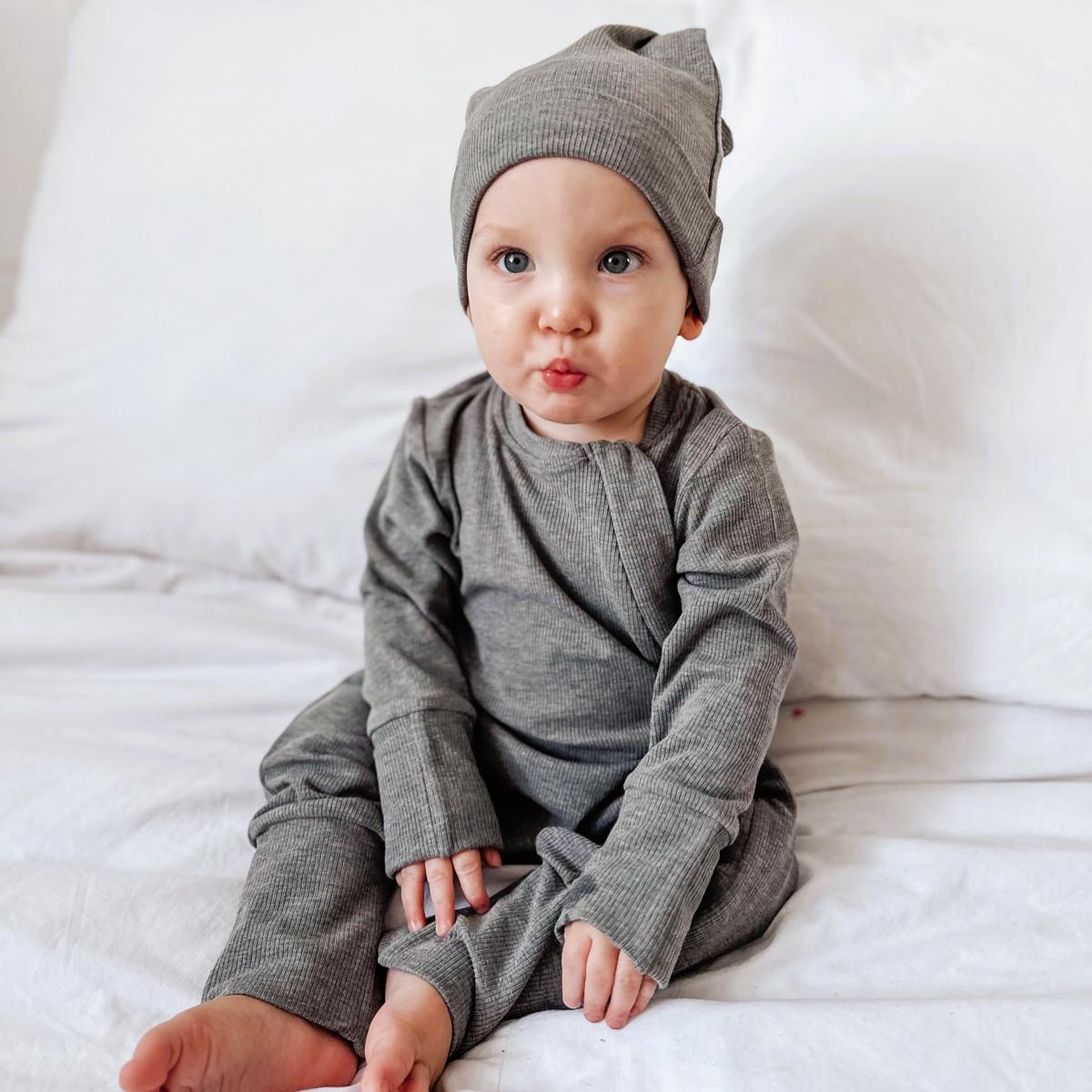 ROMPER &amp; BEANIE &amp; HAIRBAND SET OF 3 - GREY
