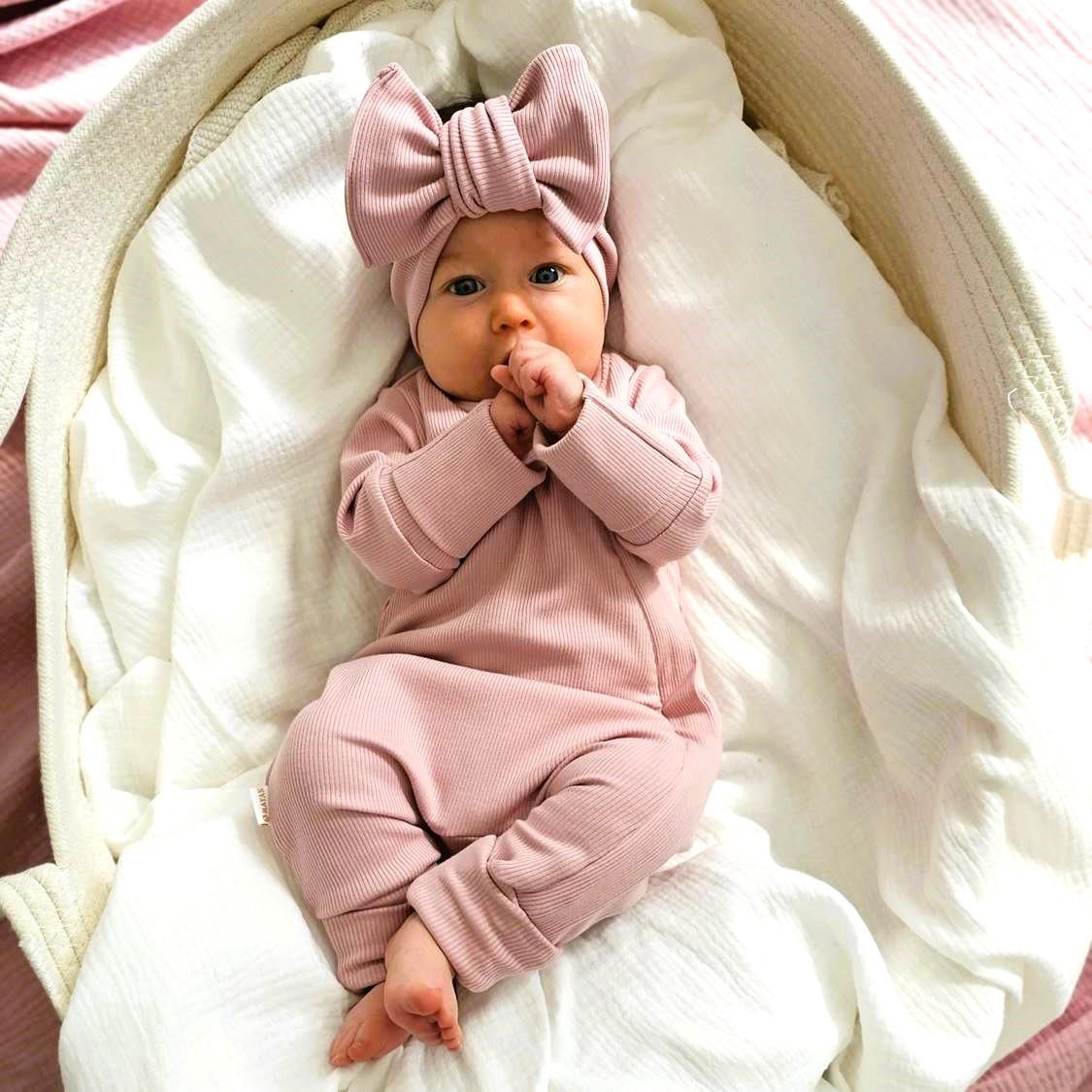 ROMPER &amp; BEANIE &amp; HAIRBAND SET OF 3 GIFT SET - PINK