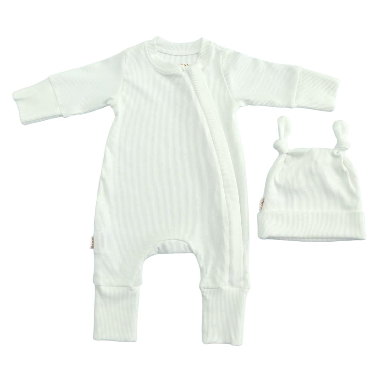 ROMPER &amp; BEANIE SET - WHITE