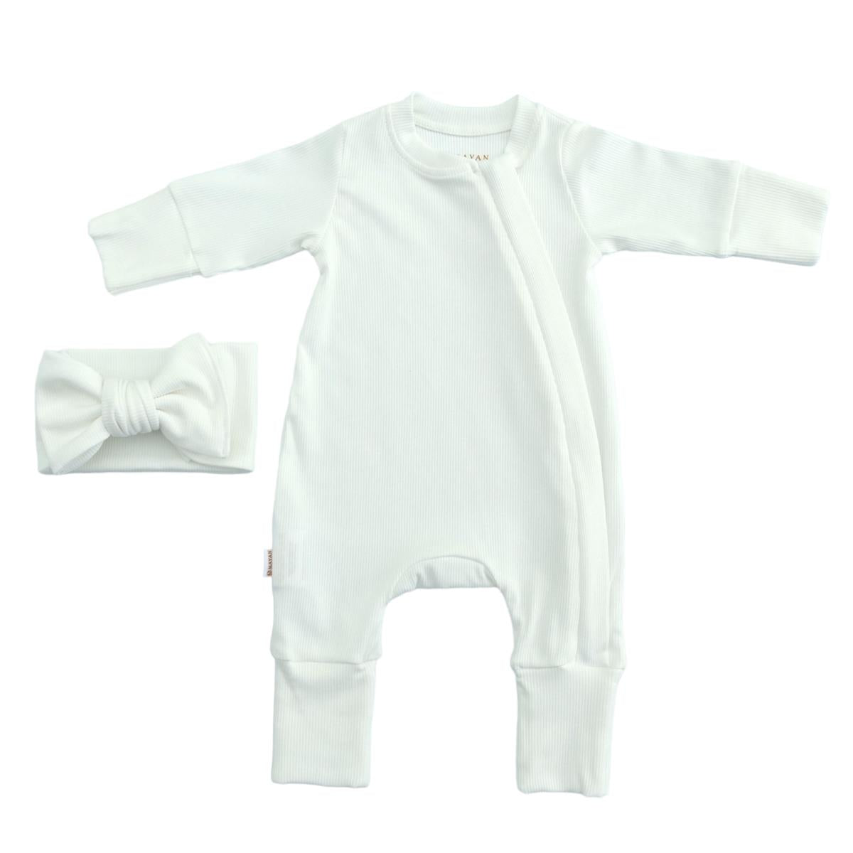 ROMPER & HAARBAND SET - WEIß