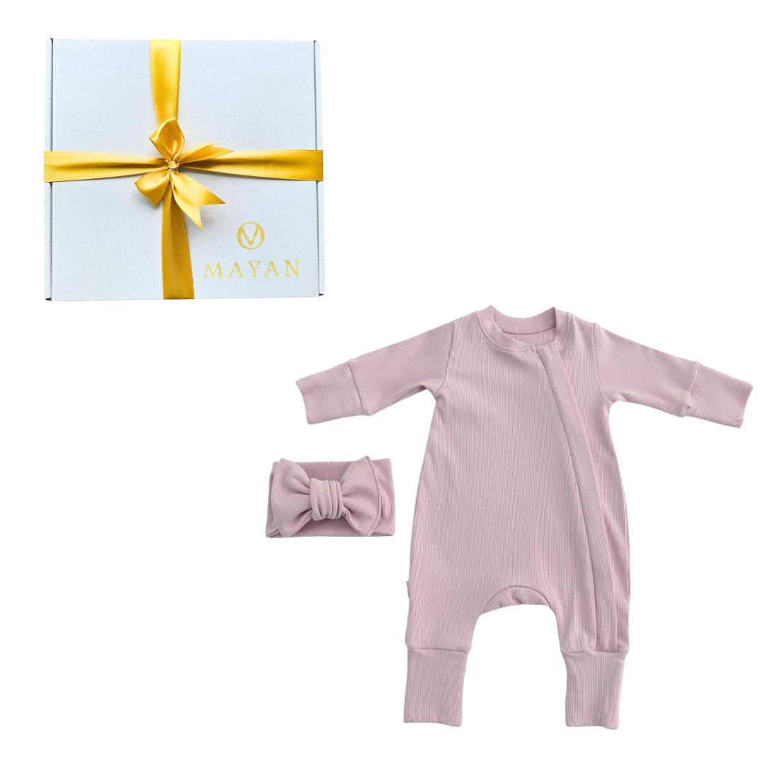 ROMPER & HAARBAND GESCHENKSET - ROSA