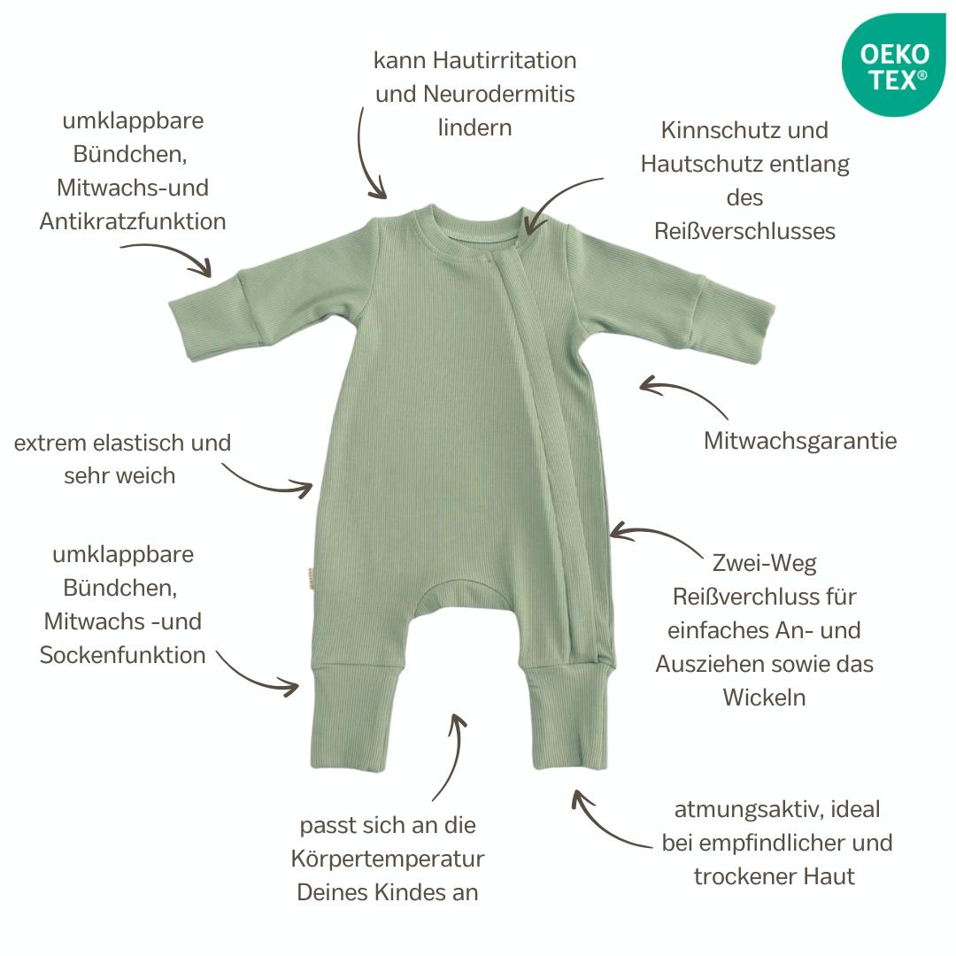 ROMPER & BEANIE GESCHENKSET - OLIVE