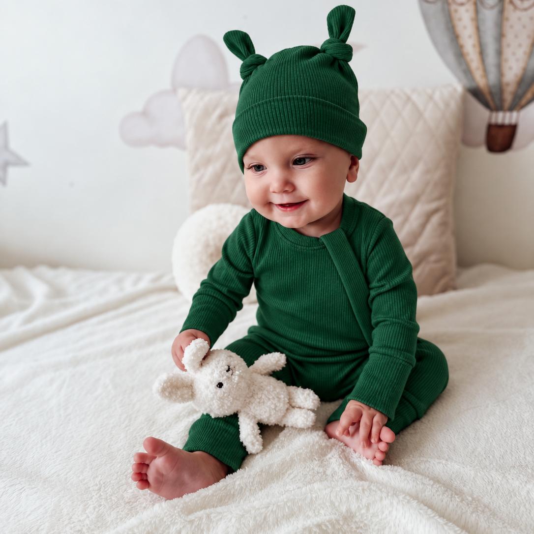 ROMPER, BEANIE & HAARBAND SET